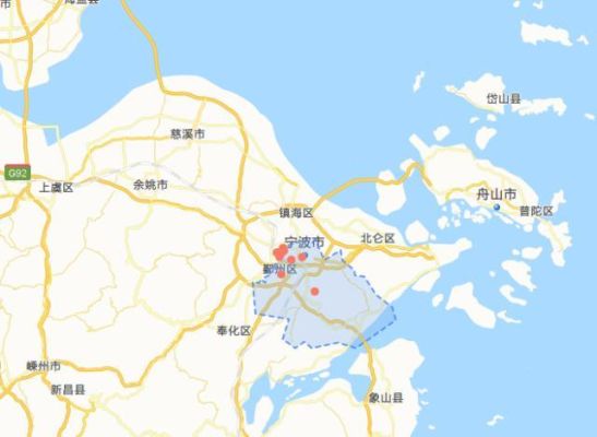 宁波北仑区附近什么区？宁波银州属于哪个区