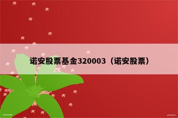 诺安是什么股票？（诺安股票是哪个）