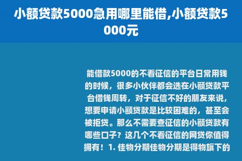 银行借钱5000好借吗？（哪个平台可以小额贷款5000）